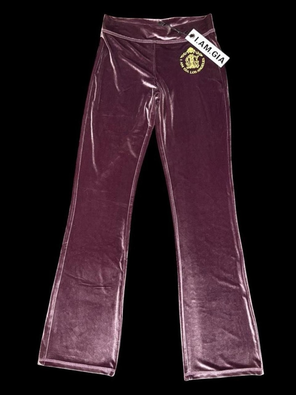 I.AM.GIA Girls' Velvet Flare Pants in Deep Plum